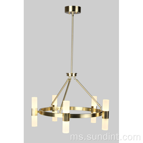 10 LED Alturas Gold Steel Glass Light Candelier